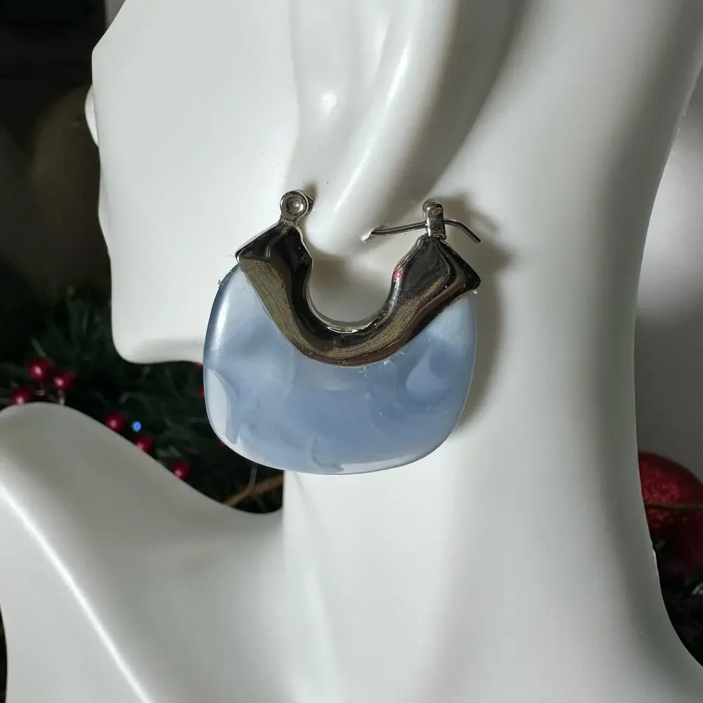 Blue stone earrings